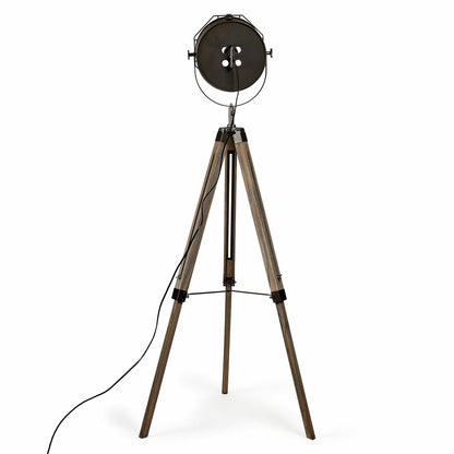 153cm Nautical Tripod Floor Lamp w Matte Grey Lamp Head Searchlight Spot Light