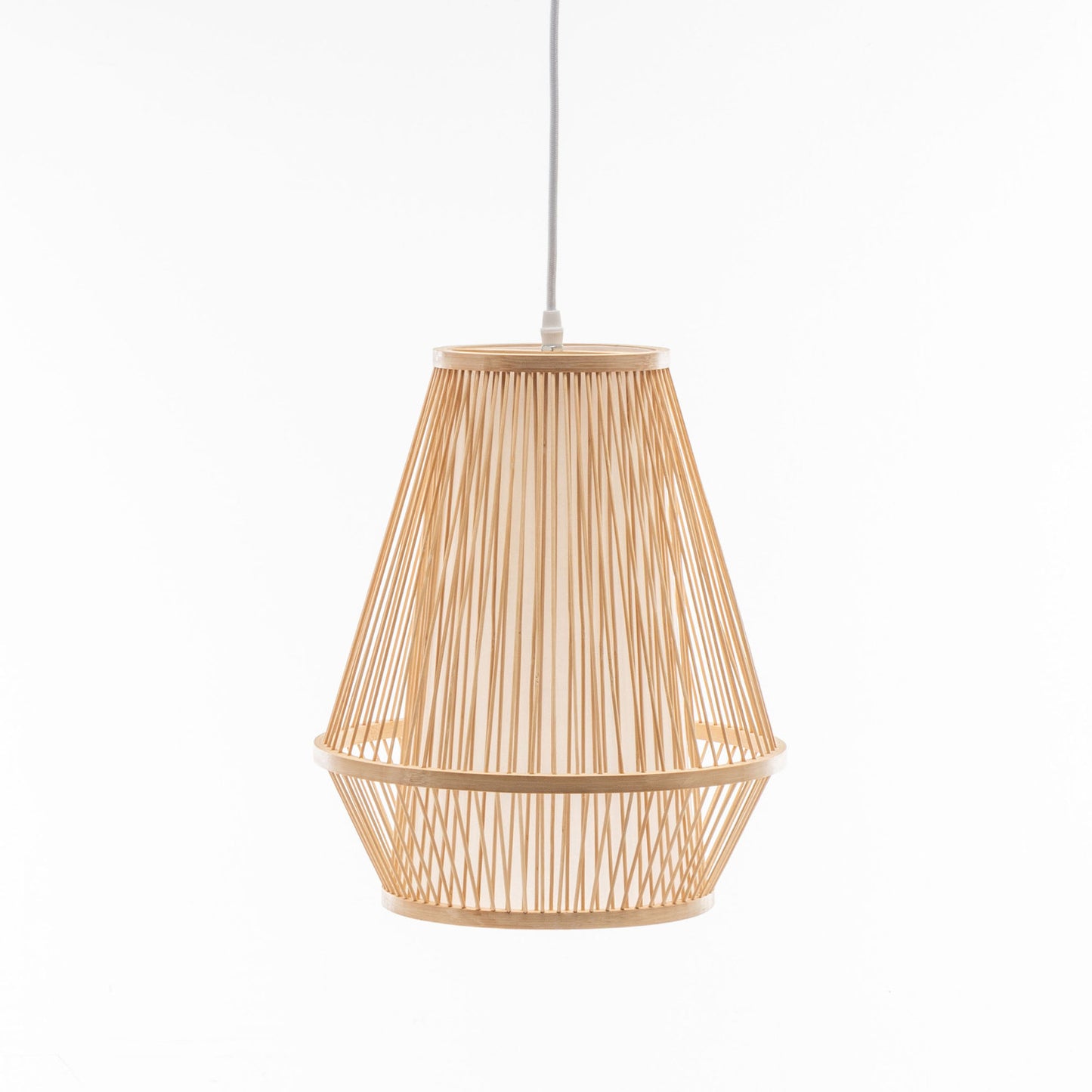 Natural Woven Bamboo Empire Pendant Lamp Hanging Light Bell Shade Boho Tropical