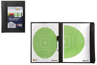 Marbig AFL Coach Board Pad Footy Football Full Oval & 50m Arc with Marker in All-Weather Case
