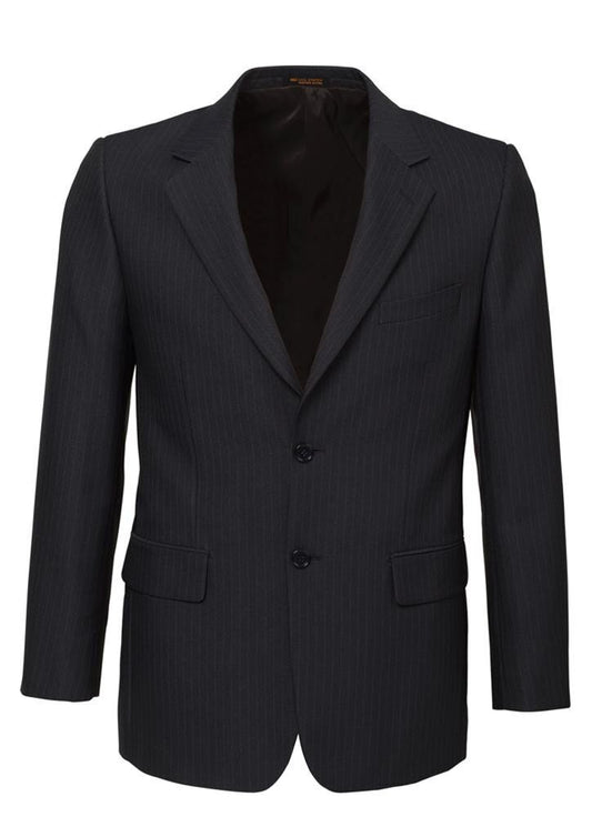 Mens Single Breasted 2 Button Suit Jacket Work Business - Pin Striped - Charcoal - 102