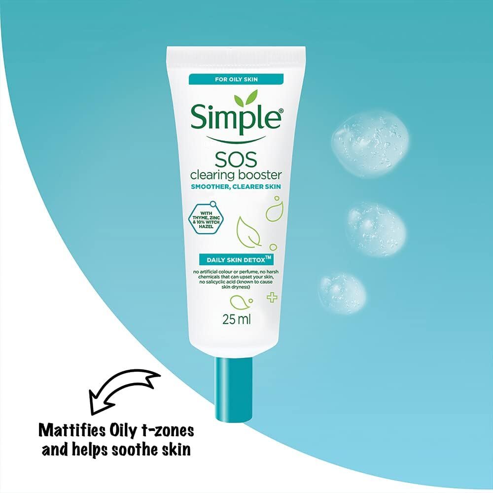 Simple 25ml SOS Clearing Booster Long Lasting Shine & Blemish Control