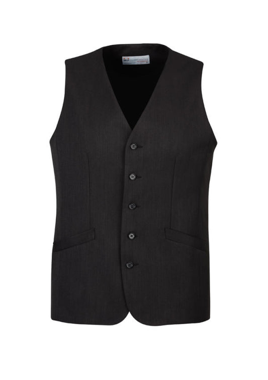 Mens Bamboo Blend Longline Vest Waistcoat w/ Stretch Business Forrnal Dress - Charcoal - 112