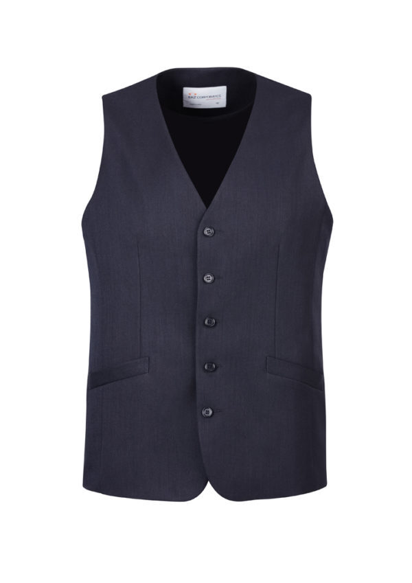 Mens Bamboo Blend Longline Vest Waistcoat w/ Stretch Business Forrnal Dress - Navy - 112