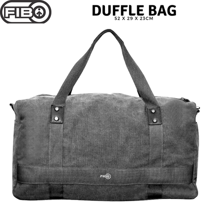 FIB 52cm Canvas Travel Duffle Bag Casual Duffel - Black