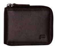 Futura Mens RFID Protected Genuine Leather Wallet Zip Around - Brown