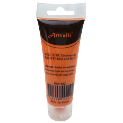 ARTISTS ACRYLIC PAINT Craft 75ml Tube Non Toxic Paints Water Based - Orange