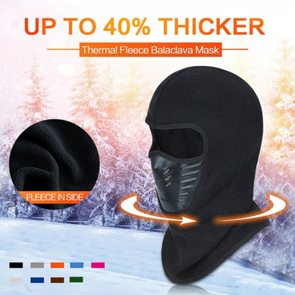 Thermal Fleece Balaclava Windproof Breathable Ski Face Mask Hood Warm Weather - Burgundy