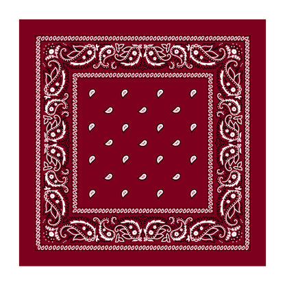 BANDANA Paisley 100% COTTON Head Wrap Durag Bandanna Summer Biker Scarf Mask - Burgundy