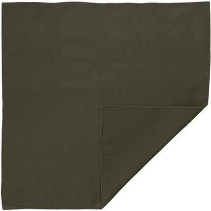 Plain Bandana 100% COTTON Head Wrap Durag Bandanna Summer Biker Scarf Mask - Army Green