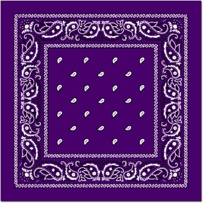 BANDANA Paisley 100% COTTON Head Wrap Durag Bandanna Summer Biker Scarf Mask - Purple