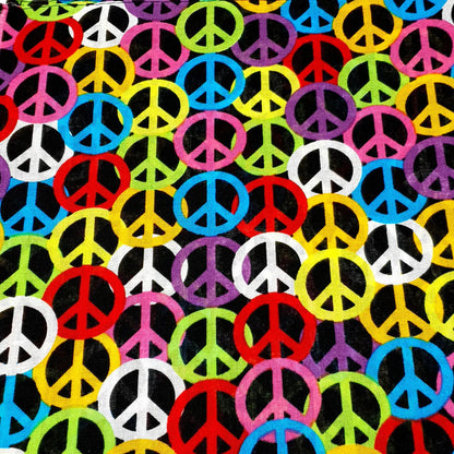 BANDANA Paisley 100% COTTON Head Wrap Durag Bandanna Summer Biker Scarf Mask - Rainbow Peace Symbol