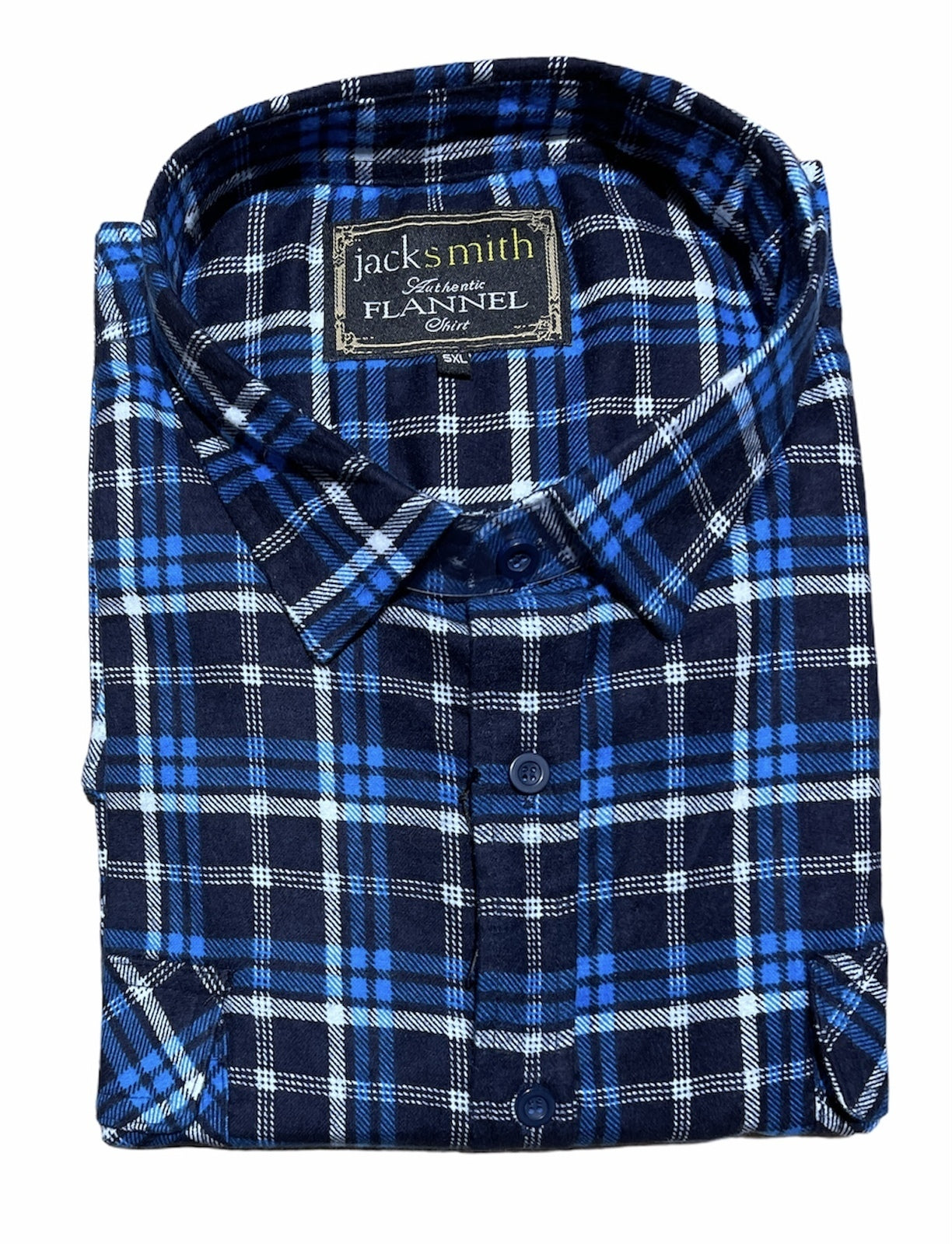 Mens Flannelette Long Sleeve Shirt 100% Cotton Check Authentic Flannel - Full Placket - Turquoise/Black - M