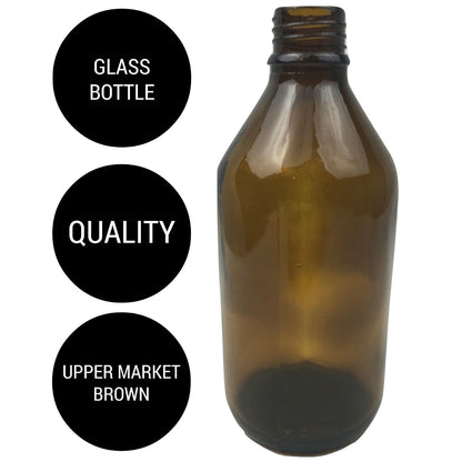 600ml Brown Glass Bottle for DIY Arts & Crafts without Lid/Cap