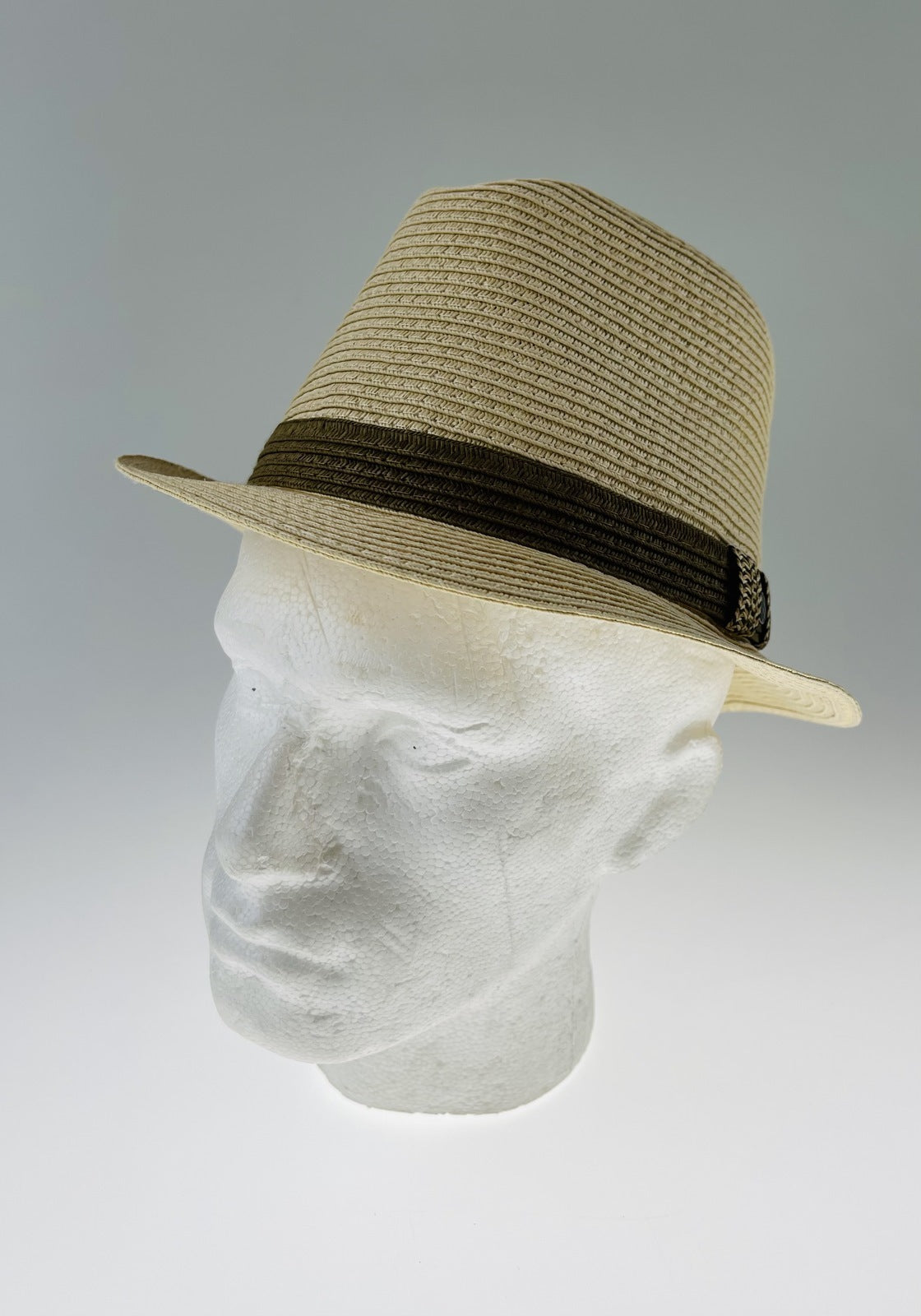 Dents Mens Straw Hat Toyo Trilby Fedora Summer Sun Stingy Brim  - Natural/Brown - S/M