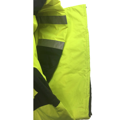 HUSKI Miner Hi Vis Waterproof Jacket Industrial Workwear Reflective 918015 - 3XL (117cm)