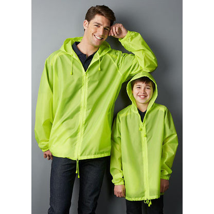 3x Adult Plus Size Spray Jacket Hike Rain Hi Vis Poncho Waterproof - Fluoro Lime