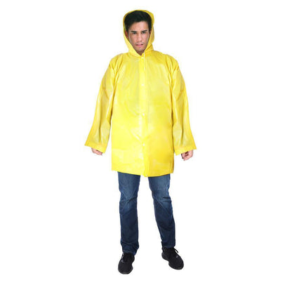 Adult Hooded Poncho Raincoat Waterproof Jacket Emergency Rain Coat REUSABLE