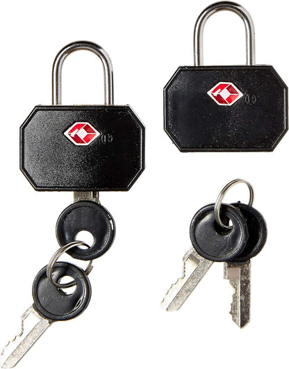 1 Pack of 2 Lewis N. Clark TSA Key Locks Luggage Travel Padlock Keyed - Black