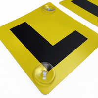 2x LEARNER L PLATES Suction Car Window Signs in Yellow/Black