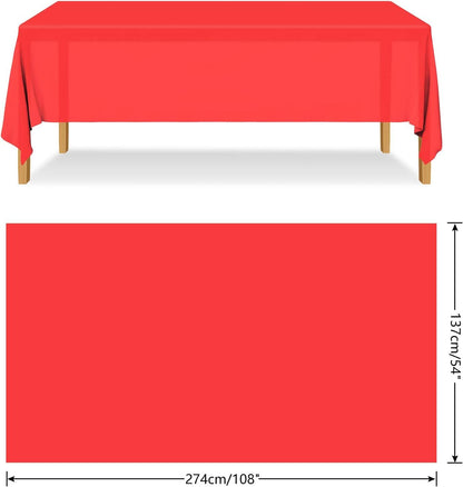 Table Cloth Cover Reusable & Washable Xmas Party 137cm x 274cm (54"x108") in Red