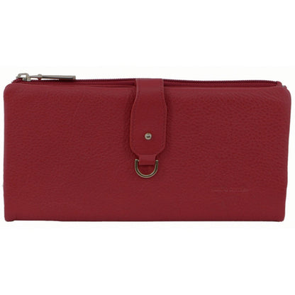 Pierre Cardin Womens RFID Italian Leather Wallet Purse Credit Card Holder - Red