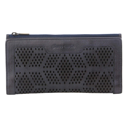 Pierre Cardin Perforated Leather Ladies Handy Travel Wallet - Teal