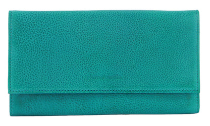 Pierre Cardin Womens Soft Italian Leather RFID Purse Wallet - Turquoise