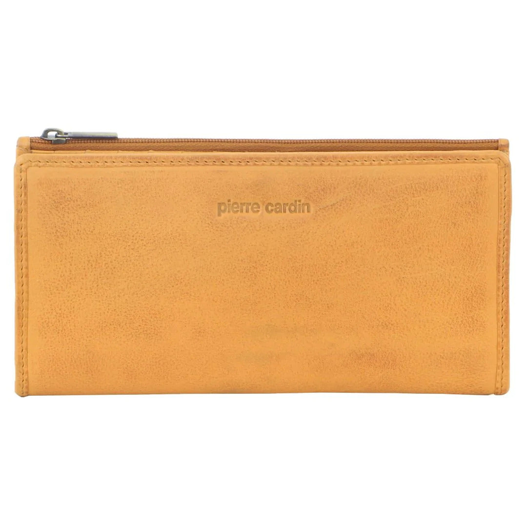 Pierre Cardin Womens Soft Italian Leather RFID Purse Wallet - Tobacco