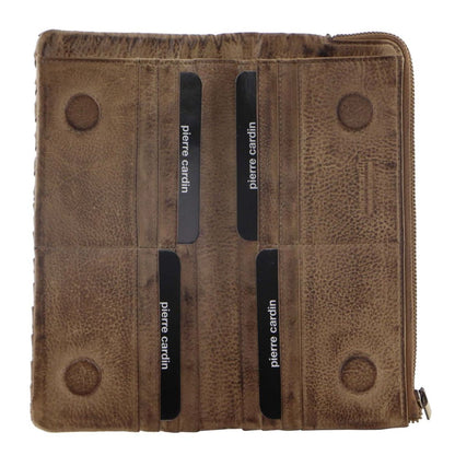 Pierre Cardin Womens Soft Rustic Leather Wallet Coin RFID Purse - Latte