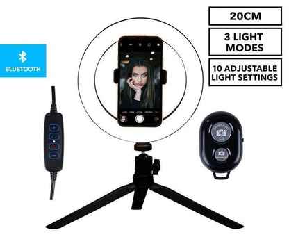 20cm LED Selfie Ring Light with Stand and Phone Holder Circle Lightning