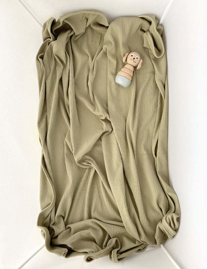 Ponchik Babies + Kids - Ribbed Swaddle Jersey Wrap - Pistachio