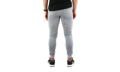 Mens Skinny Track Pants Joggers Trousers Gym Casual Sweat Cuffed Slim Trackies Fleece - Heather Grey - XXL