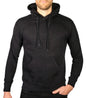 Adult Mens 100% Cotton Fleece Hoodie Jumper Pullover Sweater Warm Sweatshirt - Black - S