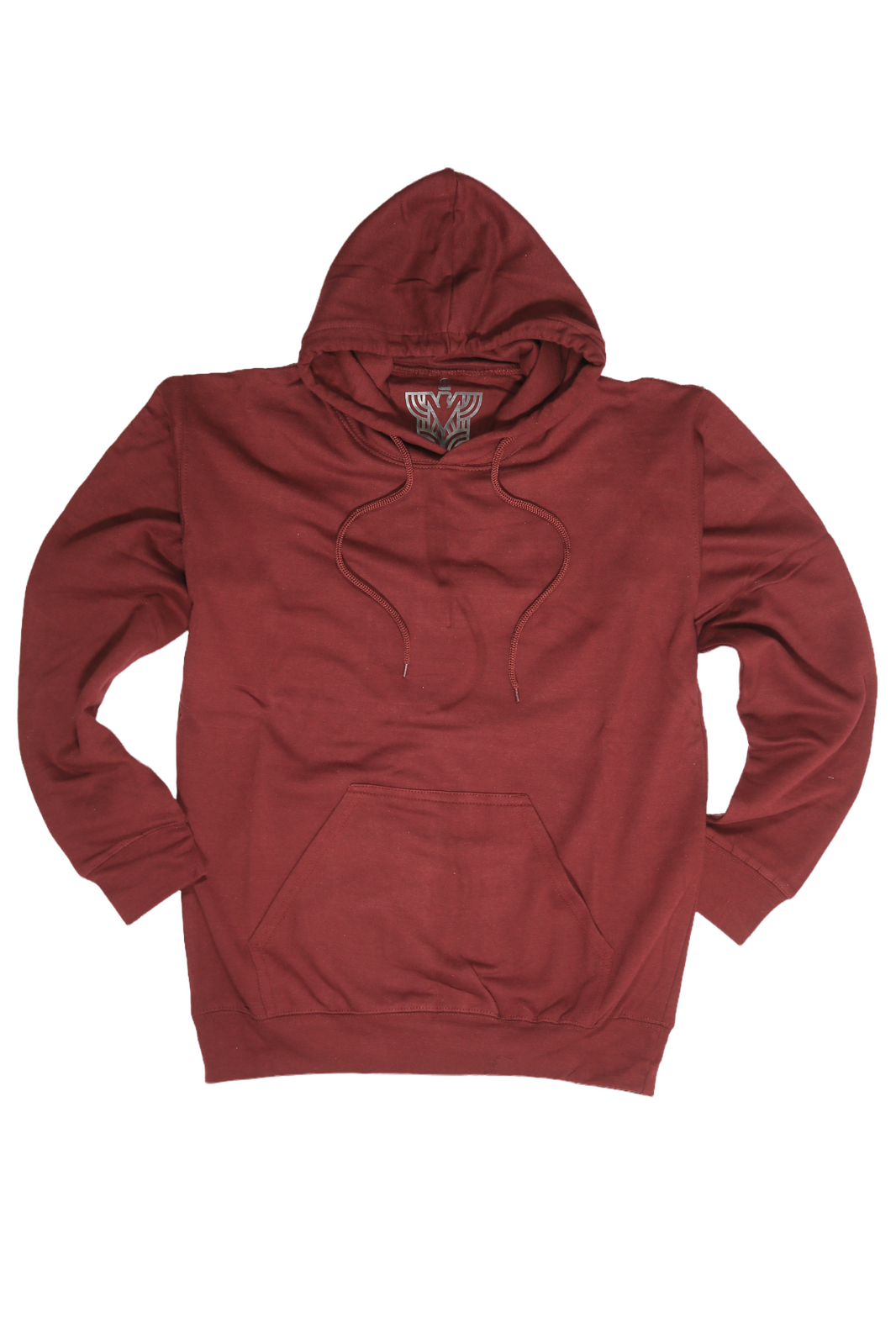 Adult Mens 100% Cotton Fleece Hoodie Jumper Pullover Sweater Warm Sweatshirt - Maroon/Burgundy - L