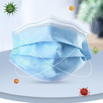 100x Disposable SURGICAL MASKS Face Guard Dust Mouth 3 Ply Air Purifying