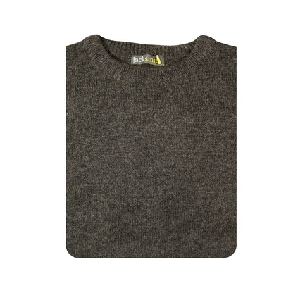 100% SHETLAND WOOL CREW Round Neck Knit JUMPER Pullover Mens Sweater Knitted - Charcoal (29) - 3XL