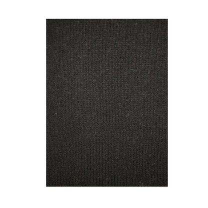 100% SHETLAND RAGG WOOL CREW Round Neck Knit JUMPER Pullover Mens Sweater Knitted - Plain Black - M