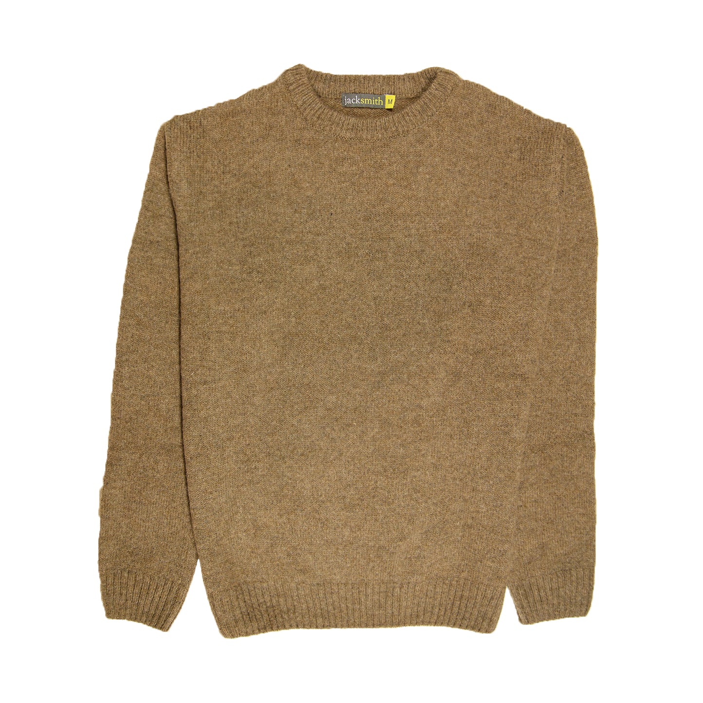 100% SHETLAND WOOL CREW Round Neck Knit JUMPER Pullover Mens Sweater Knitted - Nutmeg (23) - S