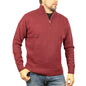 100% SHETLAND WOOL Half Zip Up Knit JUMPER Pullover Mens Sweater Knitted - Burgundy (97) - 3XL