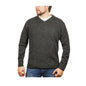 100% Shetland Wool V Neck Knit Jumper Pullover Mens Sweater Knitted - Charcoal (29) - 6XL