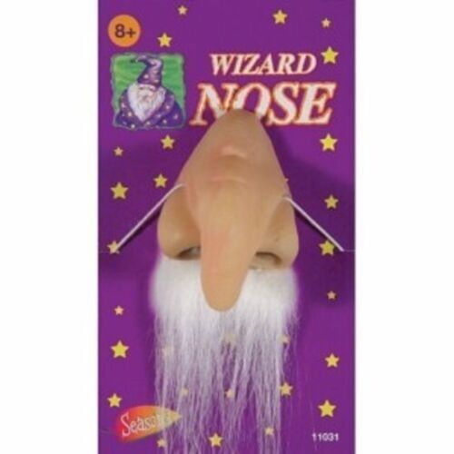 WIZARD NOSE with Moustache Latex Elf Old Man Merlin Costume Halloween Party Ogre