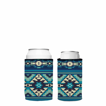 Blue Navajo Rug Stubby Cooler 2-Pack - Standard