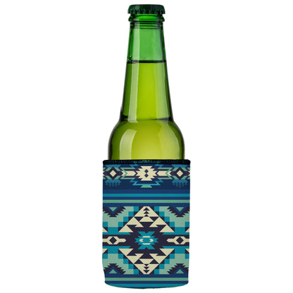 Blue Navajo Rug Stubby Cooler 2-Pack - Standard