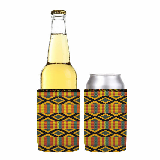 Ghana Kente Pattern Stubby Cooler 2-Pack - Standard