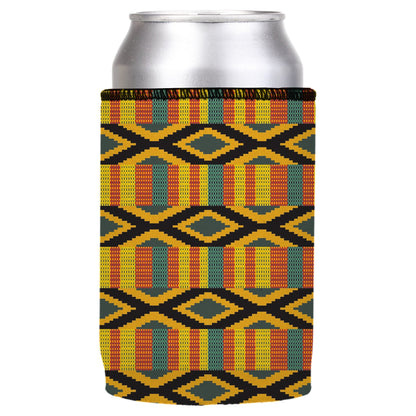 Ghana Kente Pattern Stubby Cooler 2-Pack - Standard