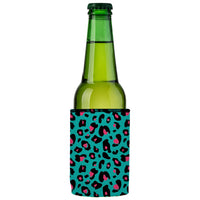 Teal Leopard Pattern Stubby Cooler 2-Pack - Standard