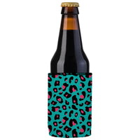 Teal Leopard Pattern Stubby Cooler 2-Pack - Standard