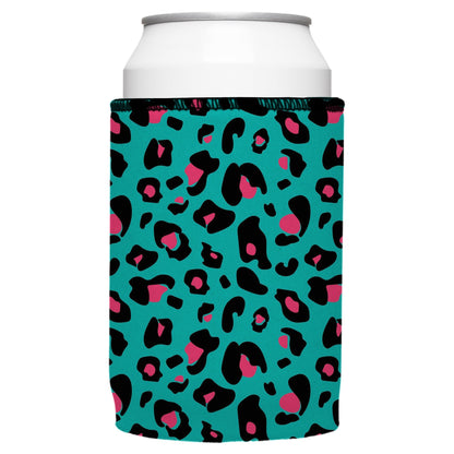 Teal Leopard Pattern Stubby Cooler 2-Pack - Standard