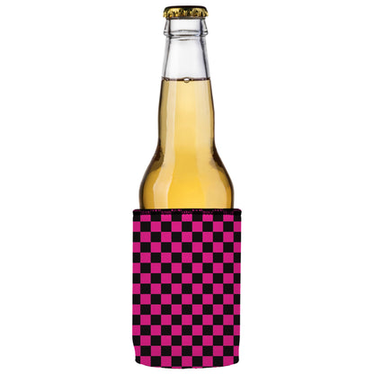 Pink Checkerboard Stubby Cooler 2-Pack - Standard