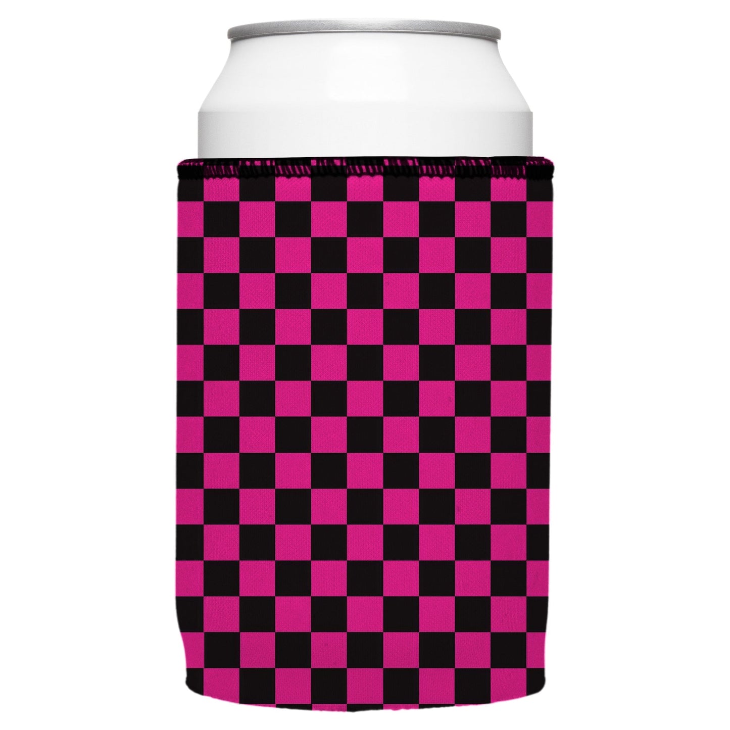 Pink Checkerboard Stubby Cooler 2-Pack - Standard
